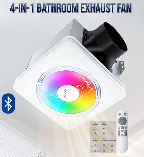 Bathroom exhaust fan - 4-in-1,